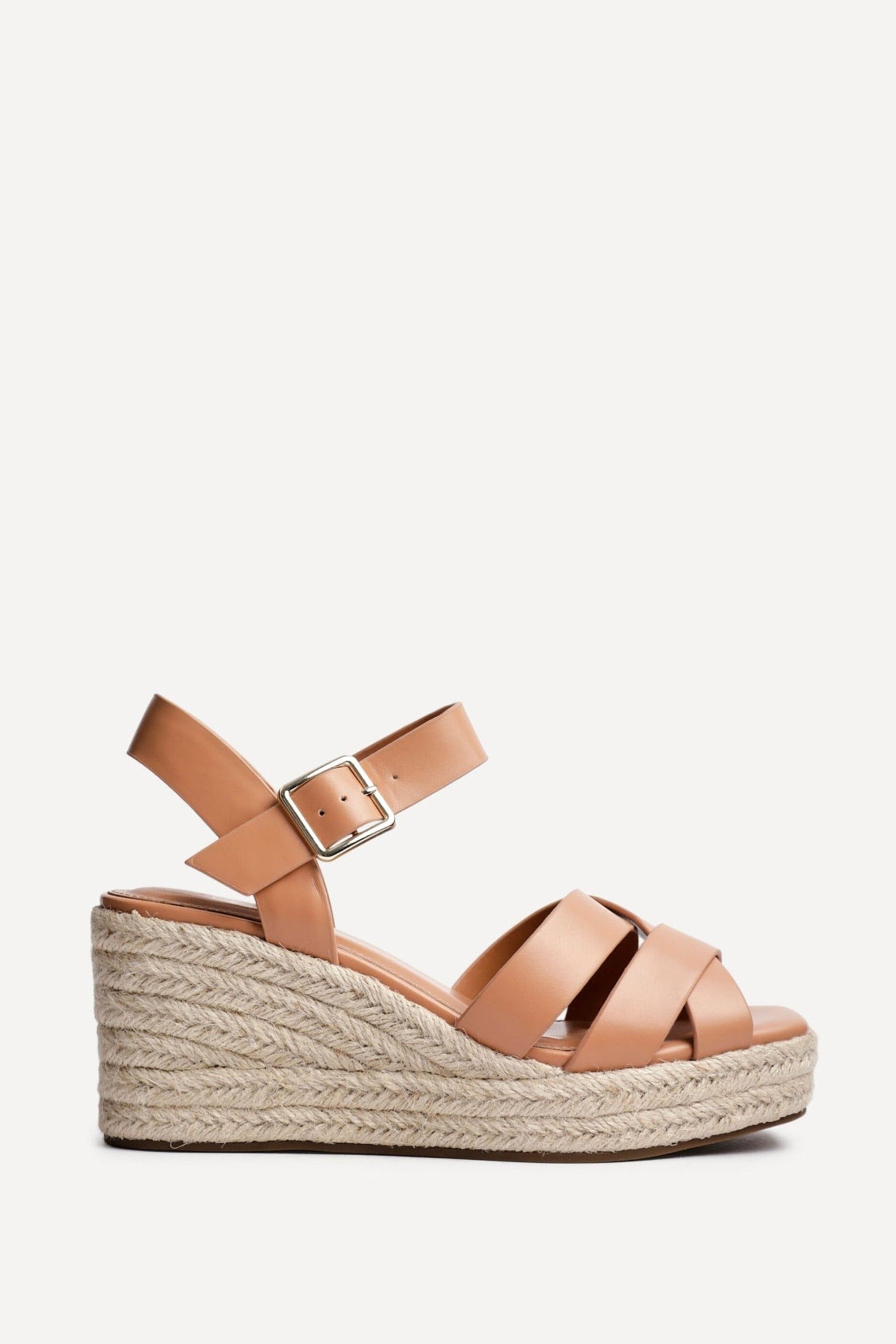 Linzi Sheena Tan Crossover Espadrille Wedges