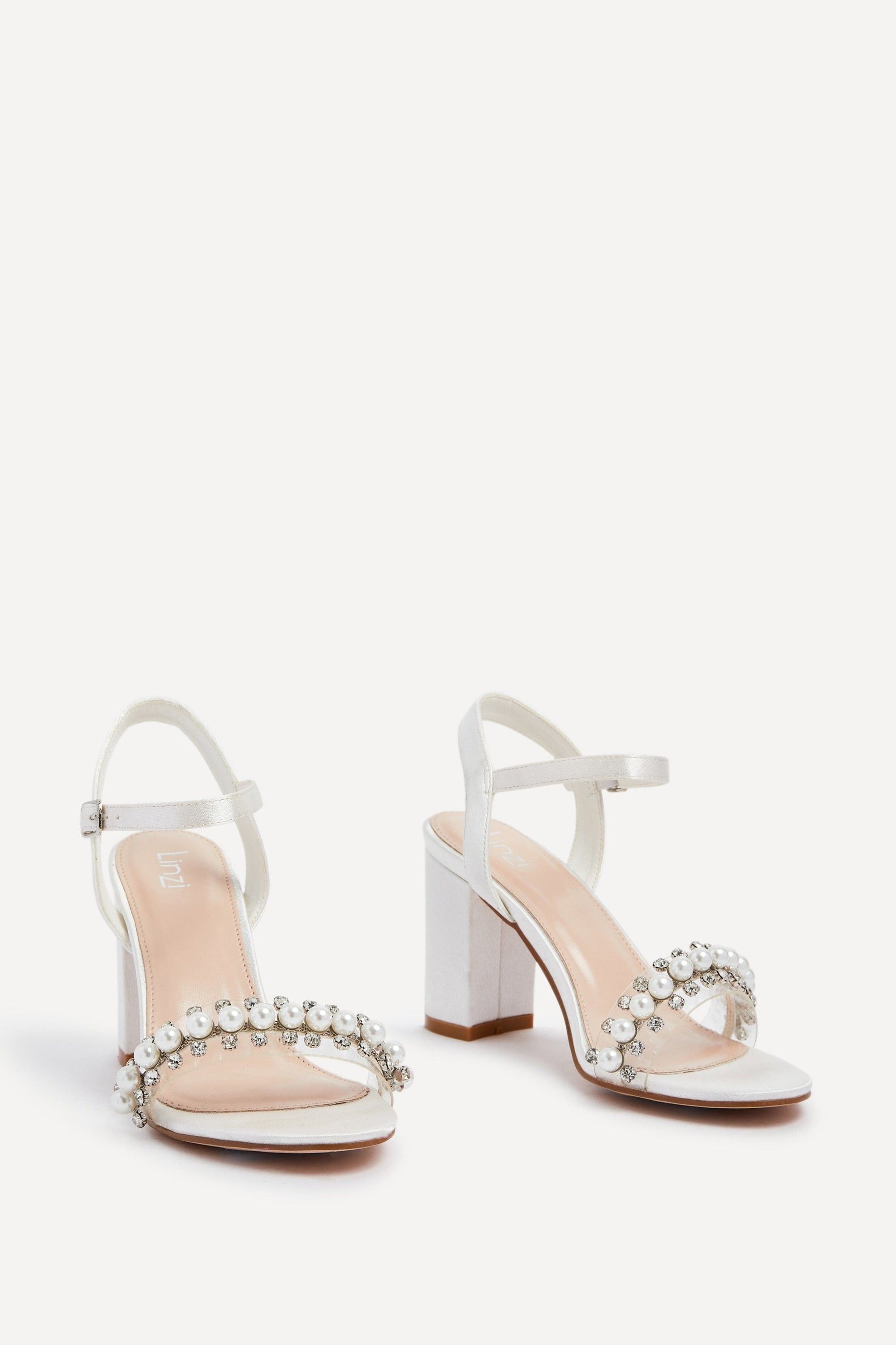 Linzi Tinsley Ivory Satin Heeled Sandal image 3
