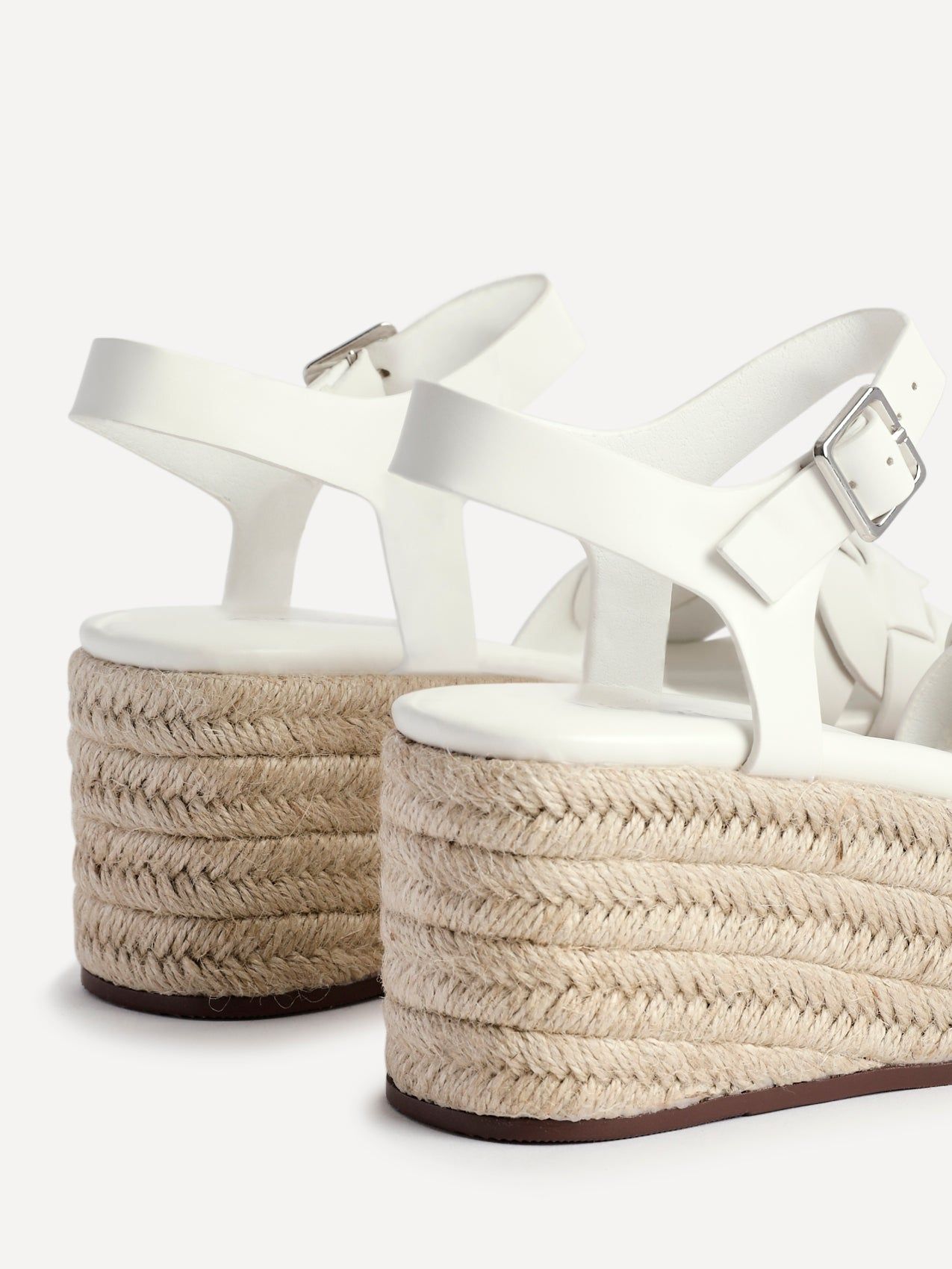 Linzi Grazia White Faux Leather Plaited Platform Wedge image 5