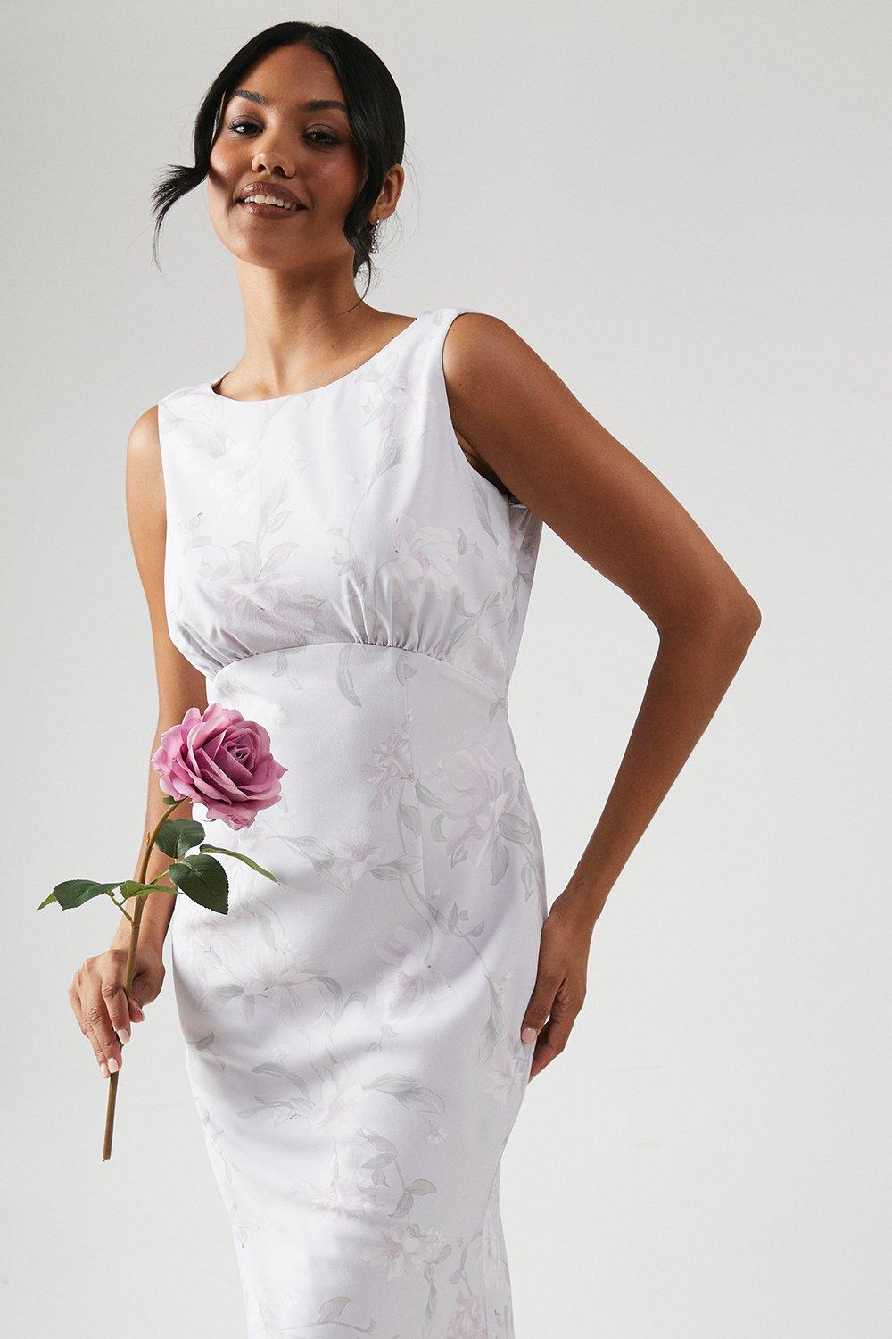 Coast Printed Cowl Back Bridesmaid Dress Lilac Haze image 4