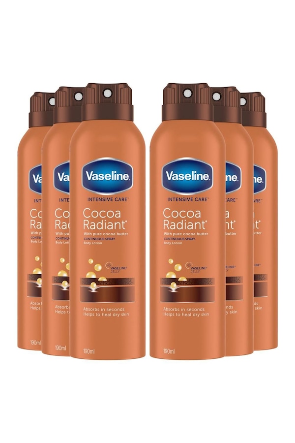 Vaseline 'Body Lotion' Intensive Care Cocoa Radiant 190ml,6 Pack
