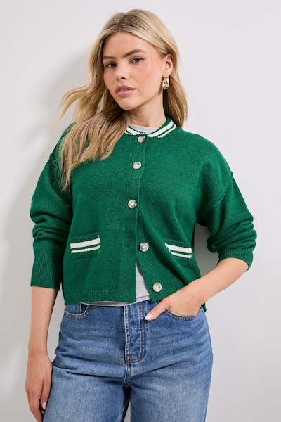 Dorothy Perkins Dark Green Knitted Bomber Jacket Green
