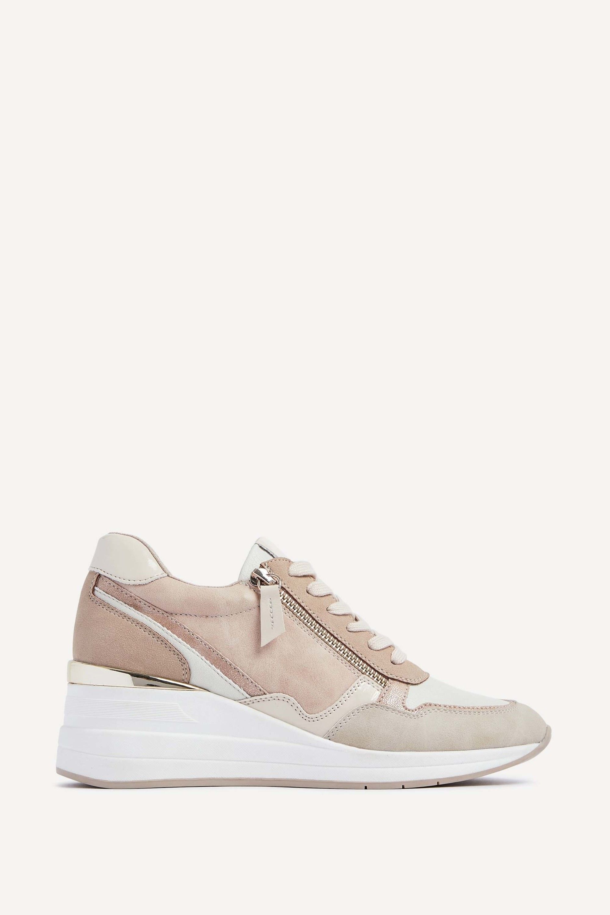 Linzi Aylin Nude Colour Block Wedge Trainer image 1
