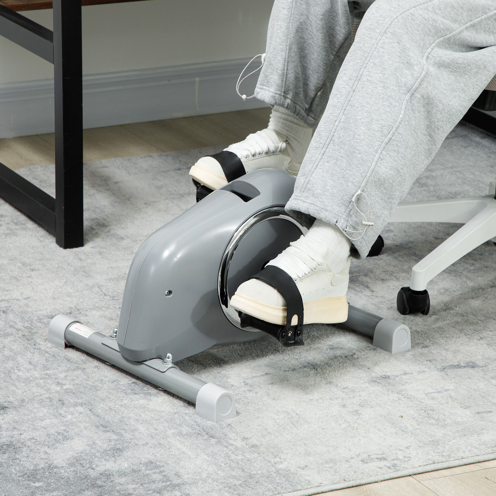 SPORTNOW Pedal Exerciser with Eight-Level Magnetic Resistance, Grey image 1