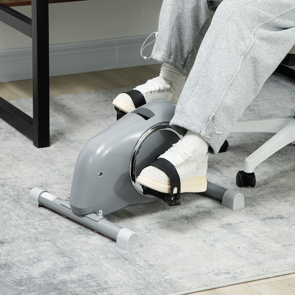 SPORTNOW Pedal Exerciser with Eight-Level Magnetic Resistance, Grey