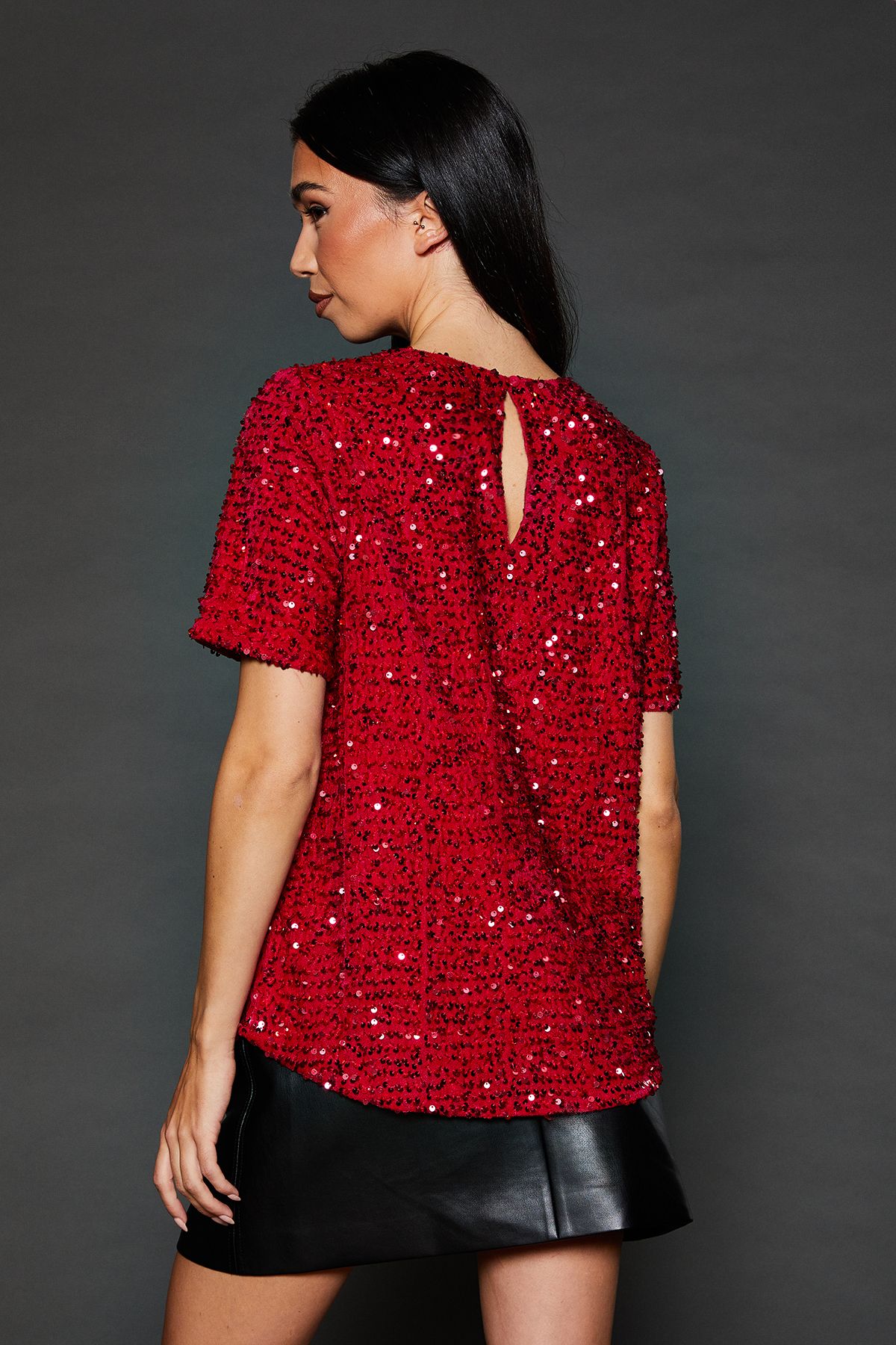 Dorothy Perkins Sequin T-shirt Pink image 3