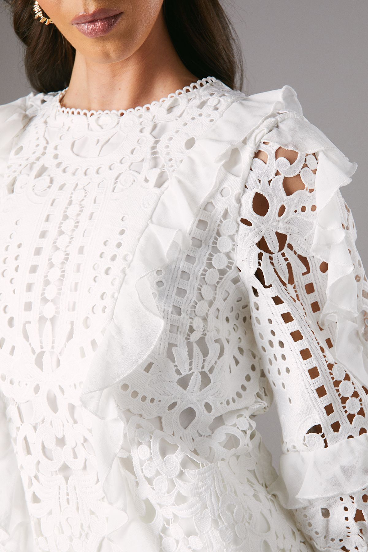 Coast Lace Frill Sleeve Top White image 5