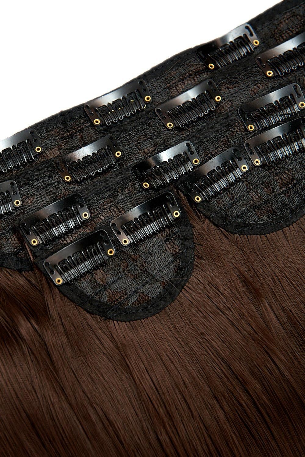 Lullabellz Super Thick 22" 5 Piece Straight Clip In Extensions Choc Brown image 2