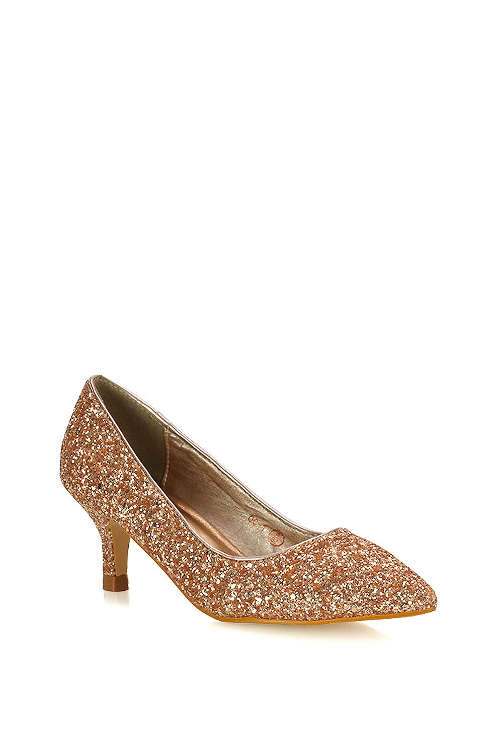 XY London 'Gwyneth' Pointed Toe Mid Stiletto Kitten Heel Court Shoes image 2