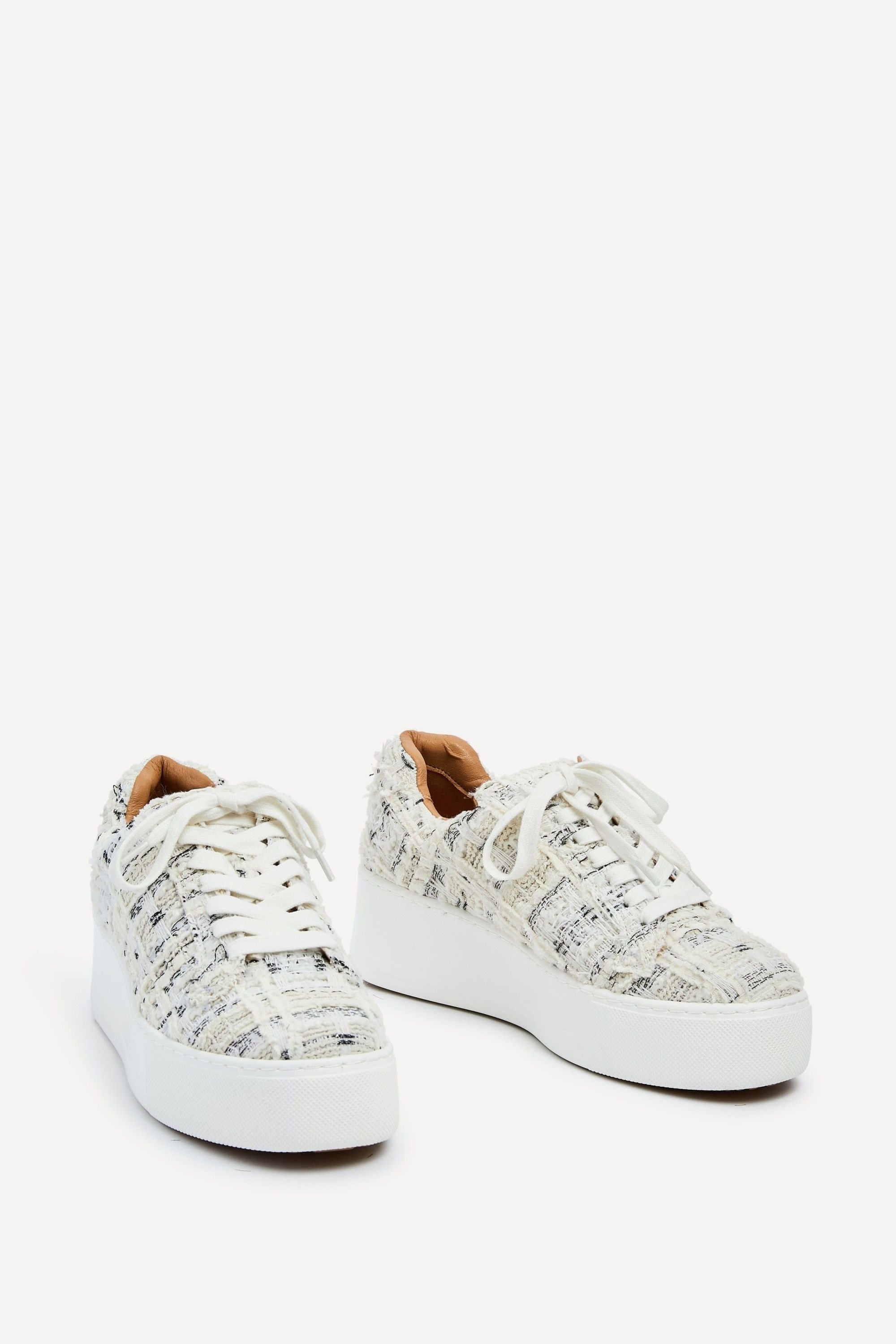 Linzi Quest White Tweed Platform Trainer image 4