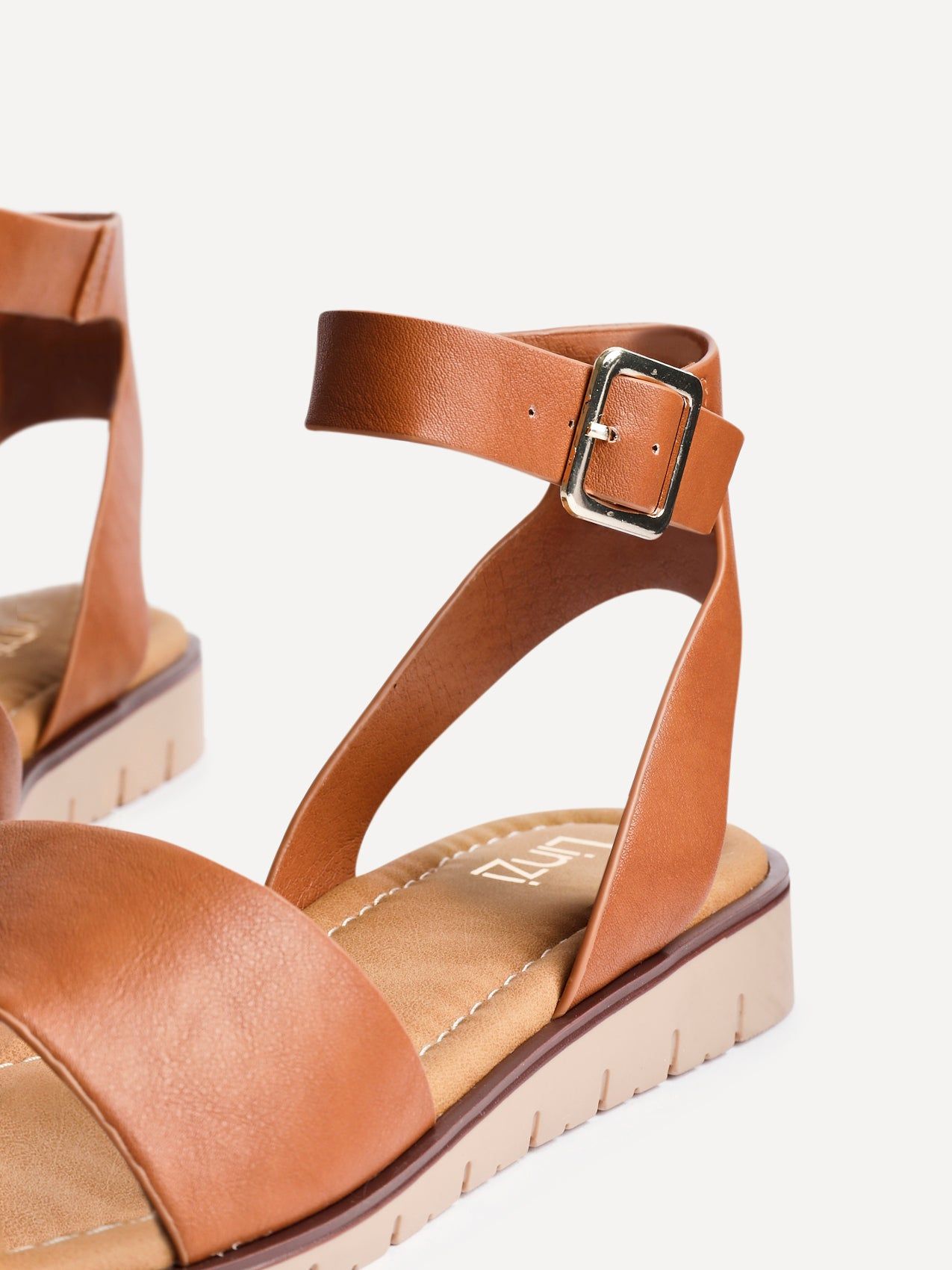 Linzi Nora Nude Faux Leather Footbed Two Part Sandal image 4