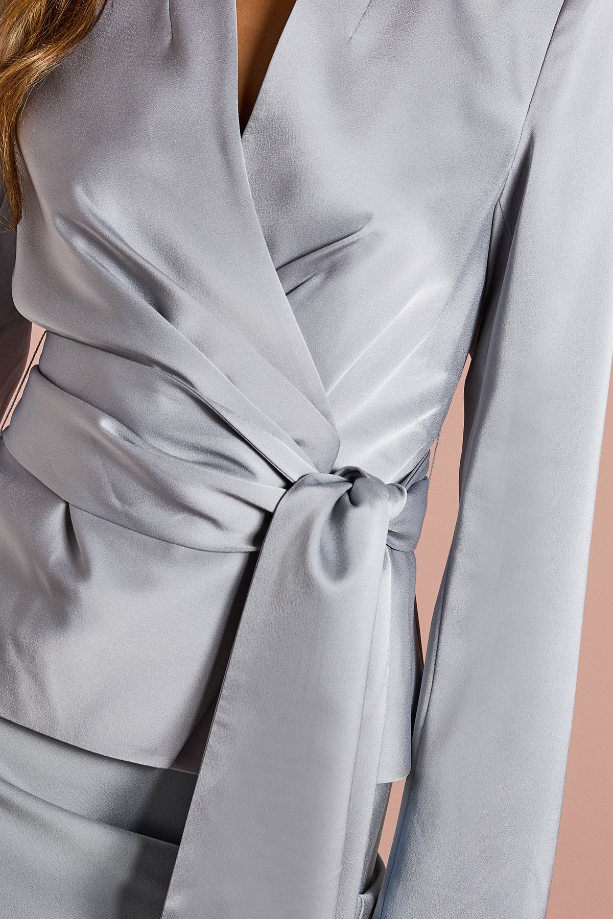 Coast Structured Satin Wrap Jacket Silver image 5