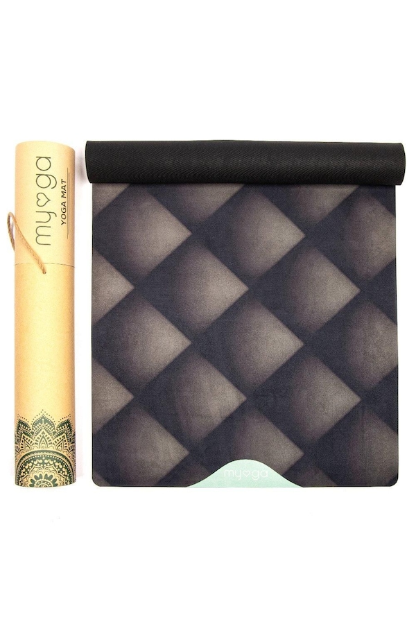 Myga Black Luxurious Vegan Suede Yoga Mat