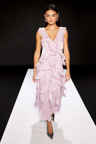 RUNWAY 1.8.1.8 Runway 1.8.1.8 Ruffle V Neck Maxi Dress Lilac