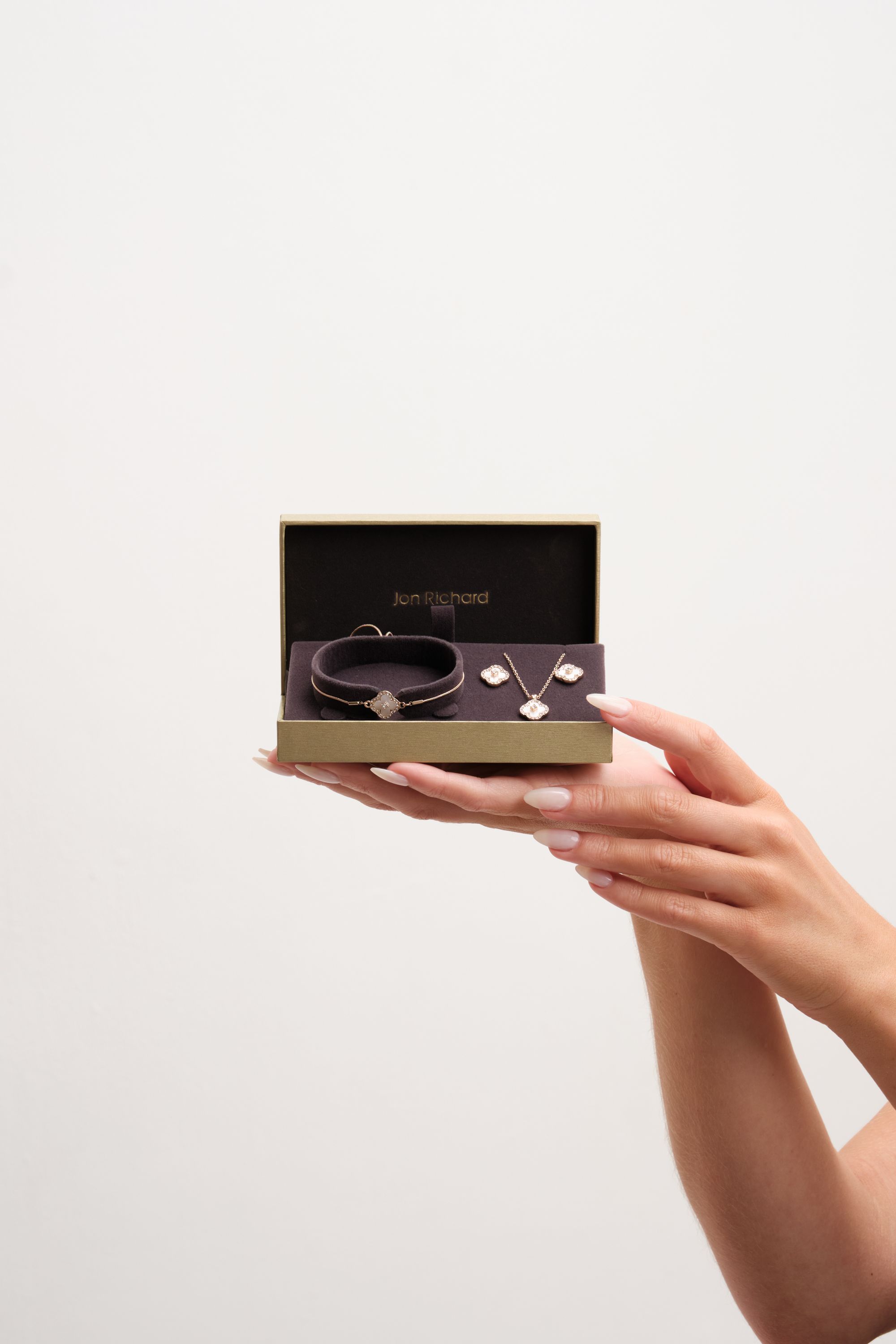 Jon Richard Gold Plated Crystal Clover Trio Set - Gift Boxed image 3