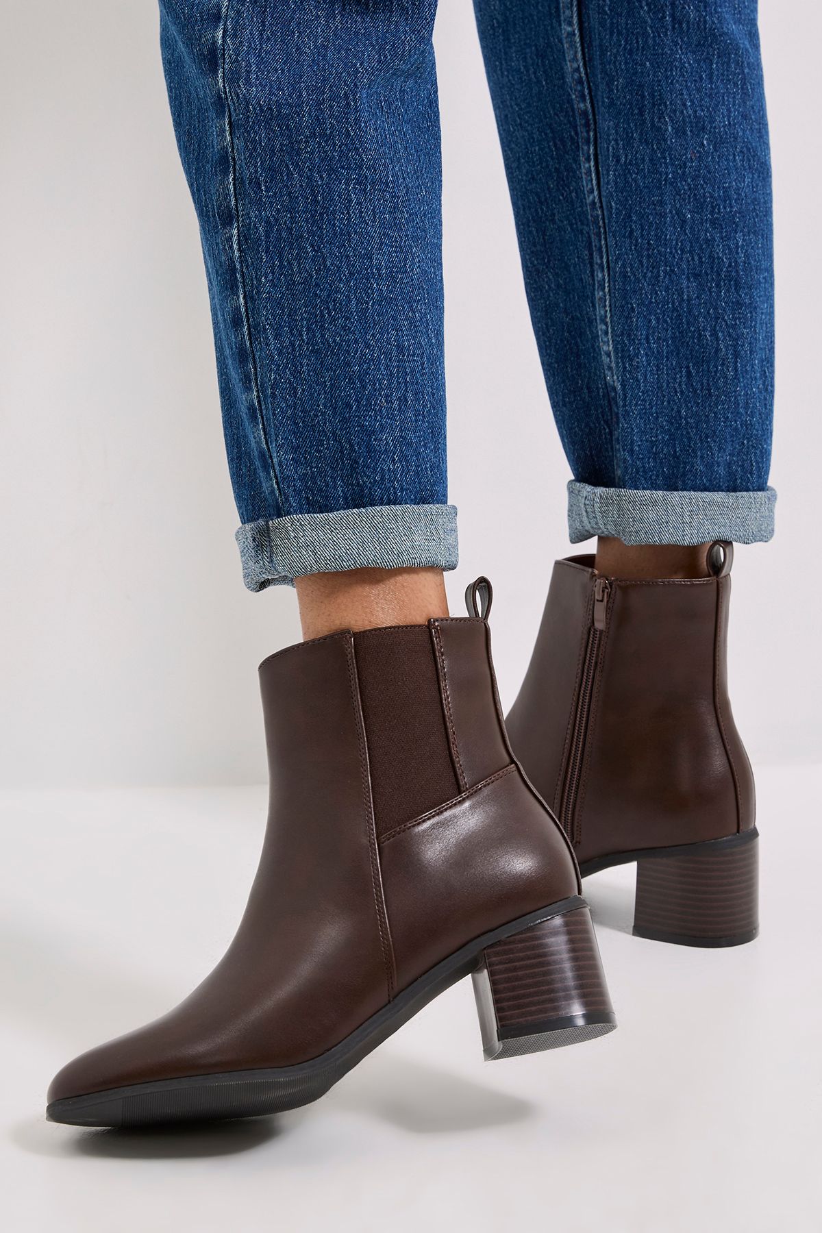 Dorothy Perkins Maias Block Heel Chelsea Boots Brown image 2