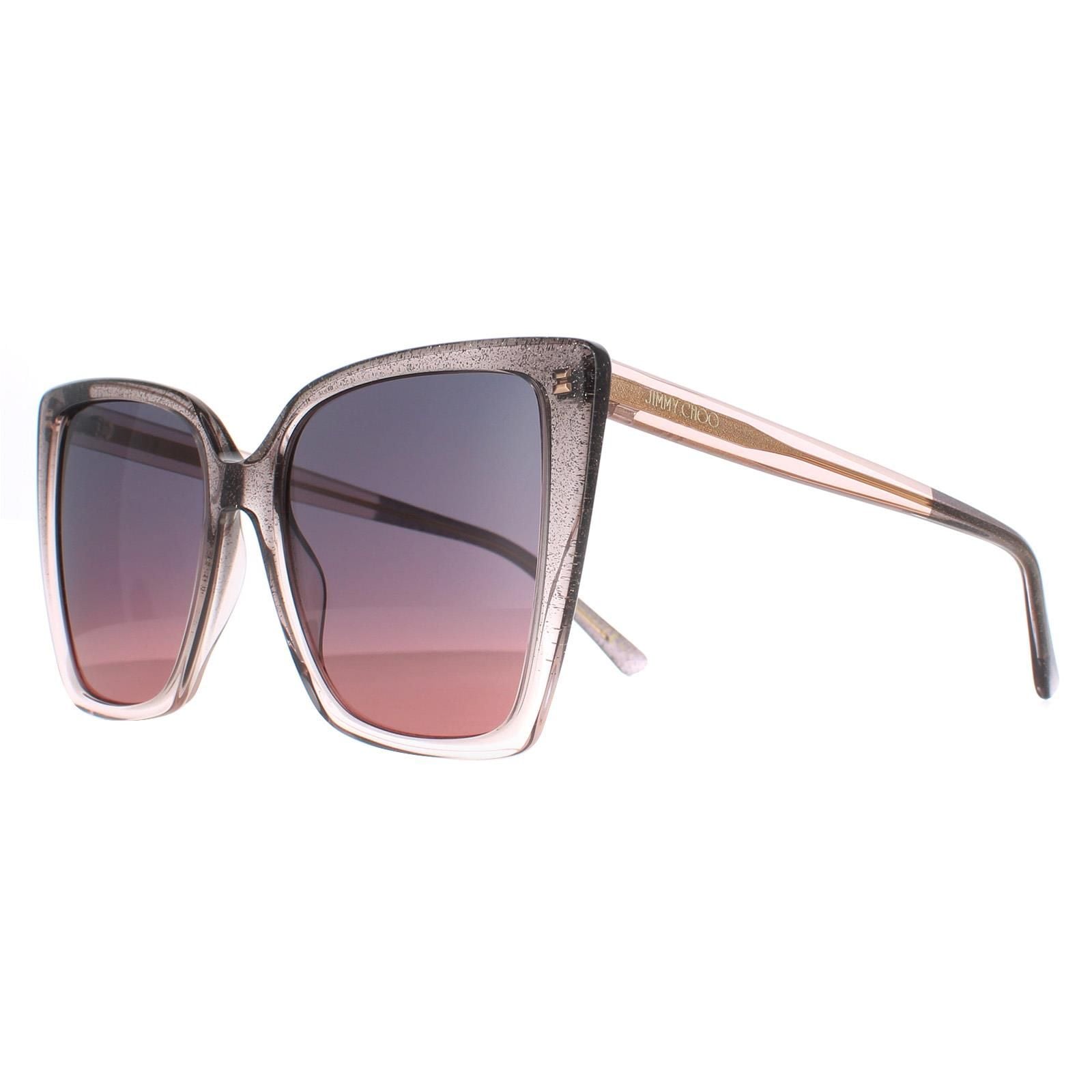 Jimmy Choo Cat Eye Nude Glitter Grey Fuchsia LESSIE/S image 2