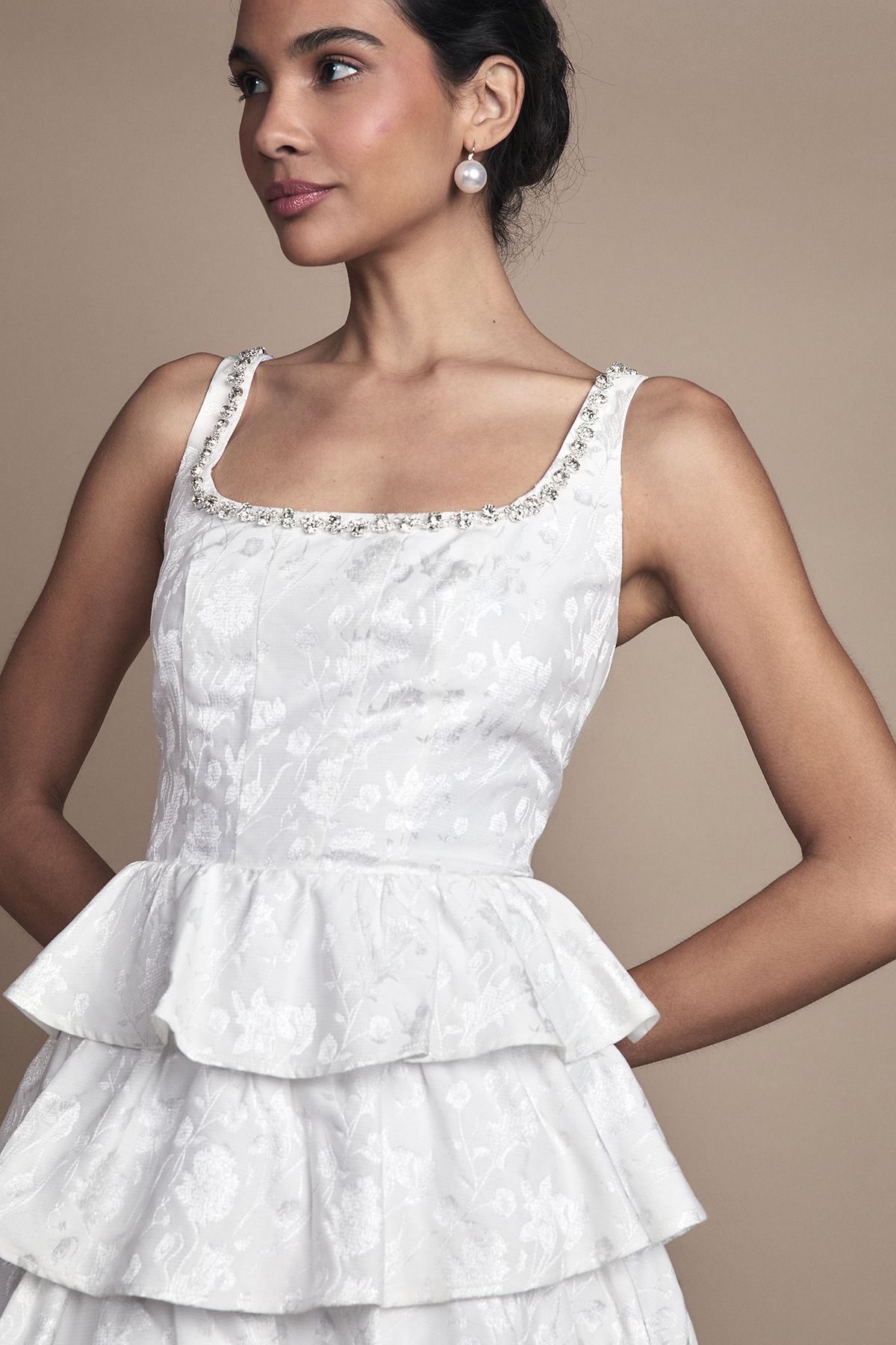 Coast Ruffle Hem Mini Wedding Dress Ivory image 2