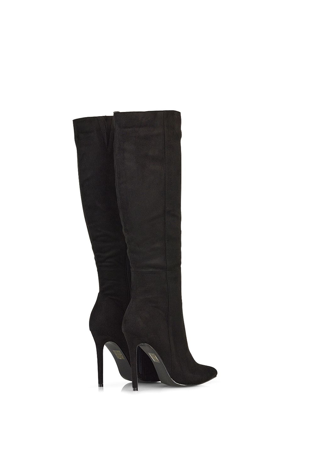 XY London 'Nora' Pointed Toe Zip Up Knee High Stiletto Heel Long Boots image 3