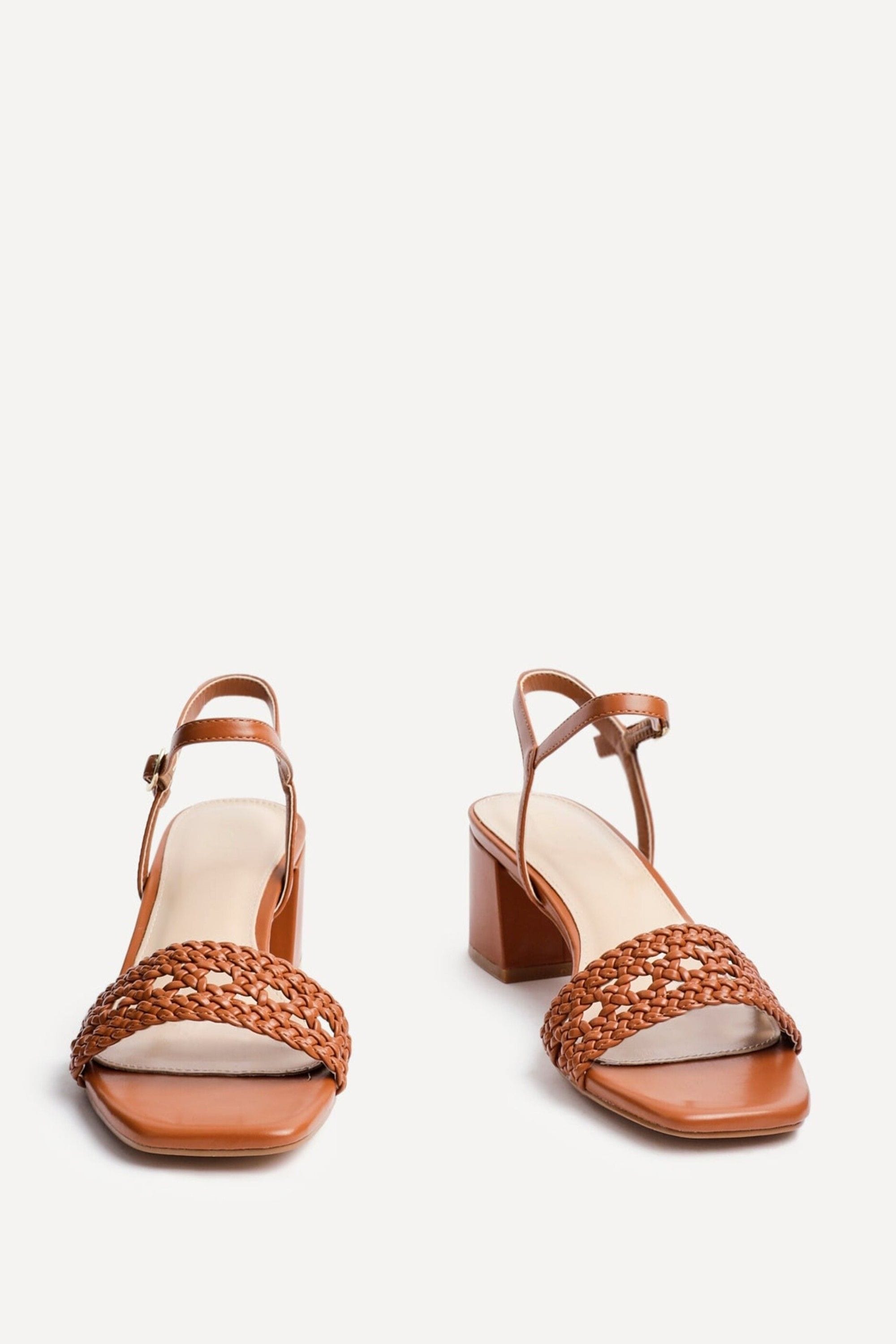 Linzi Ruthie Tan Faux Leather Handwoven Low Block Heeled Sandal image 3