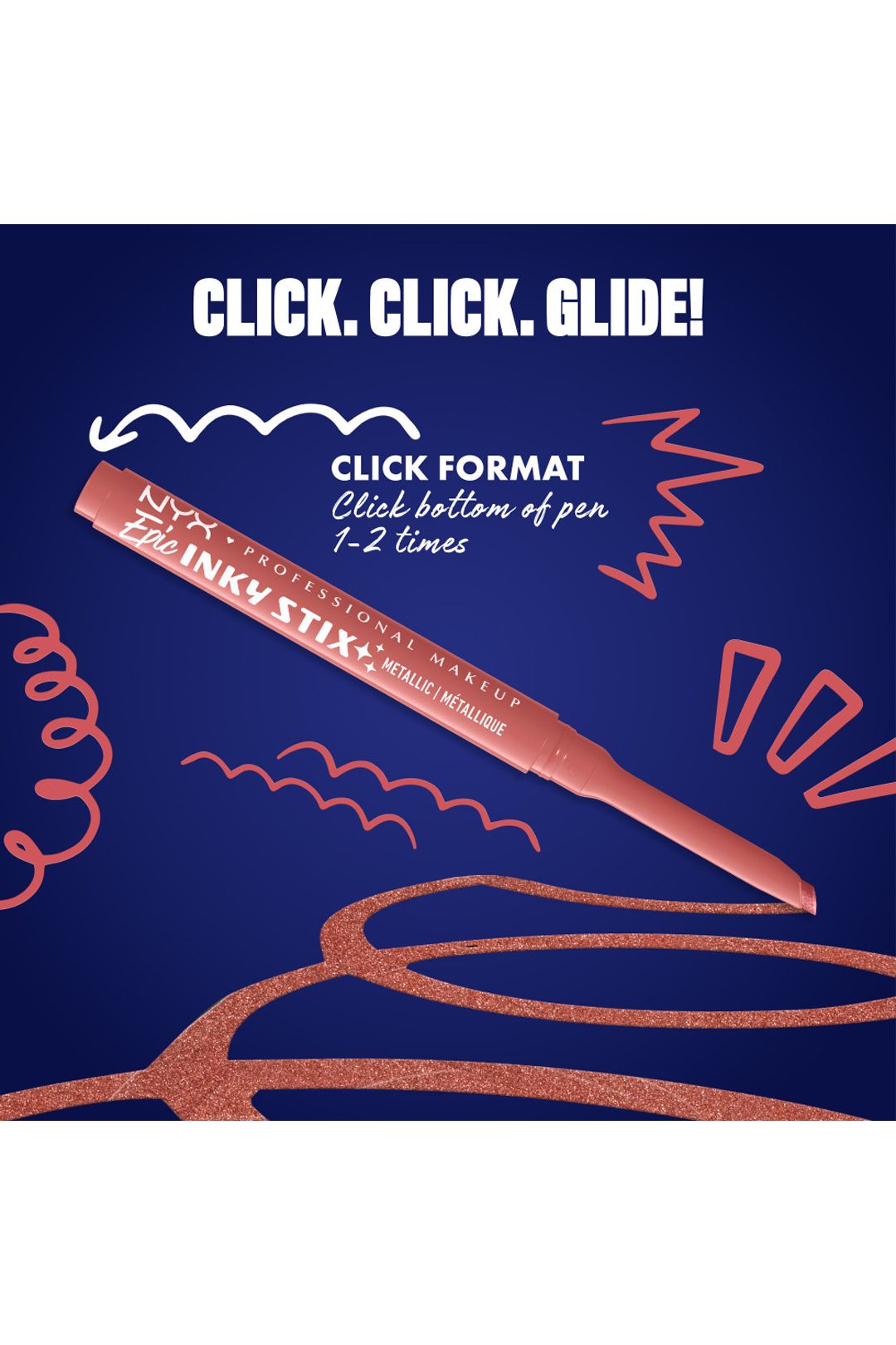 NYX Professional Makeup Epic Inky Stix Cream Gel Eyeliner 0.1g Blush Byte image 8