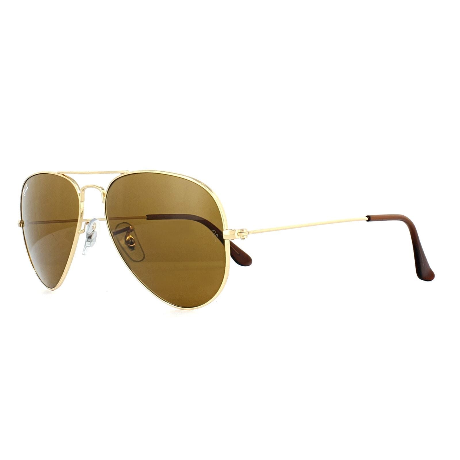 Ray-Ban Aviator Gold Brown Sunglasses image 2