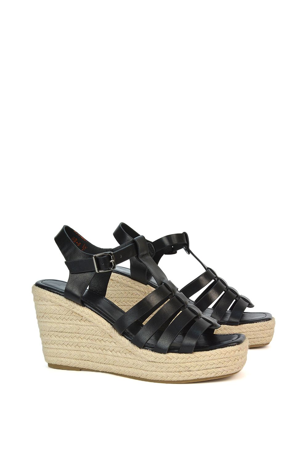 XY London 'Remi' Wedge Heel Platform Espadrille Square Toe Sandals image 4