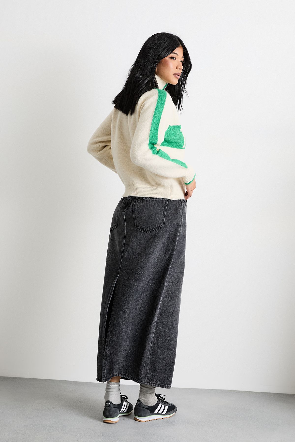 Warehouse 3/4 Racing Zip Up Jumper Ivory image 3