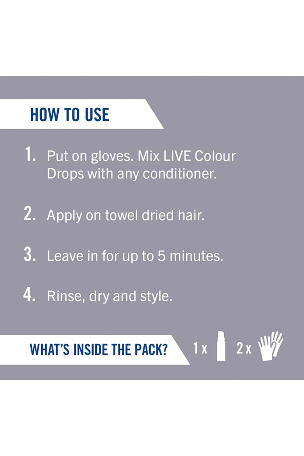 Schwarzkopf Live Colour Drops 'Hair Dye' Ice Silver 3 Pack image 4