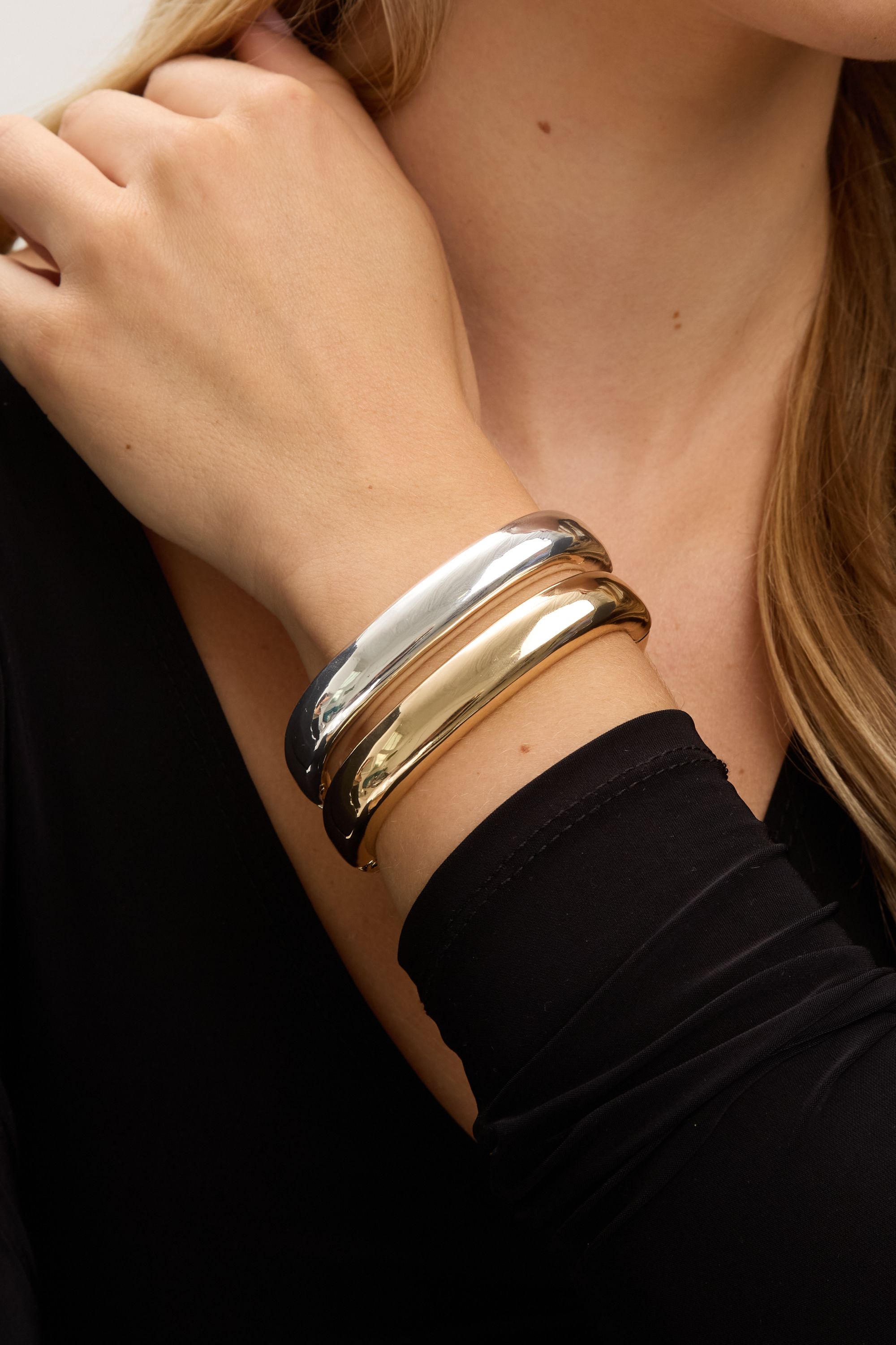 Jon Richard Gold Plated Polished Rectanglar Bangle image 2