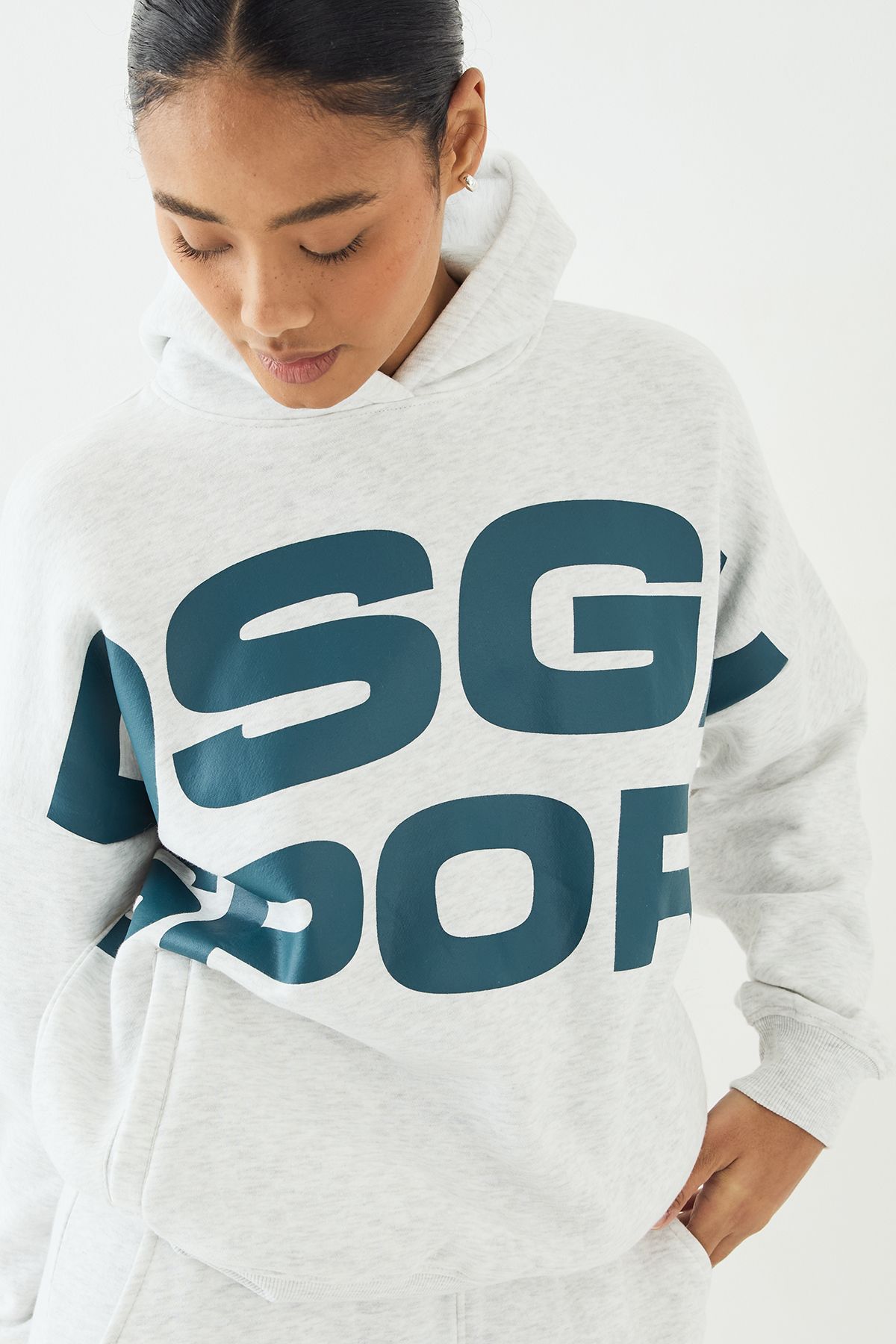 DSGN Studio DSGN Studio Sport Oversized Hooded Tracksuit Ash Grey image 4