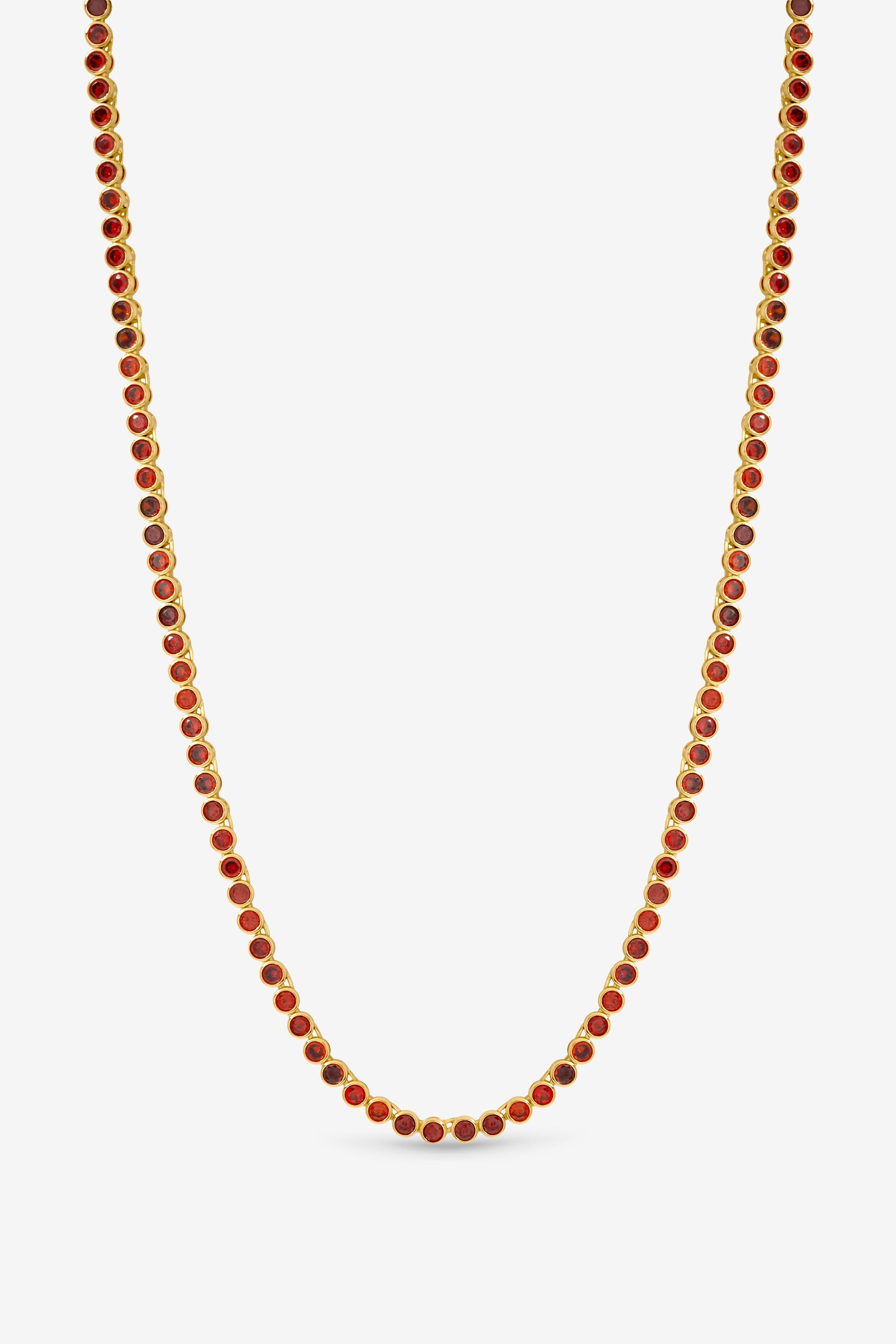 Jon Richard 14K Gold Plated and Red Cubic Zirconia Tennis Necklace - Gift Box image 2