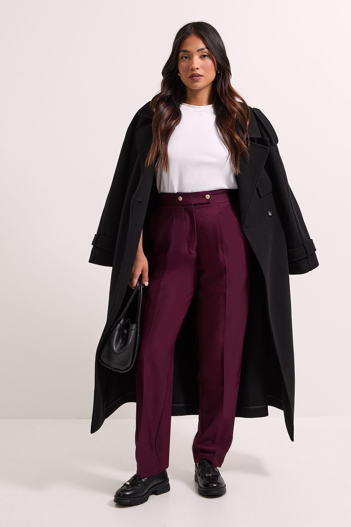 Dorothy Perkins Military Ankle Grazer Trouser Berry image 1