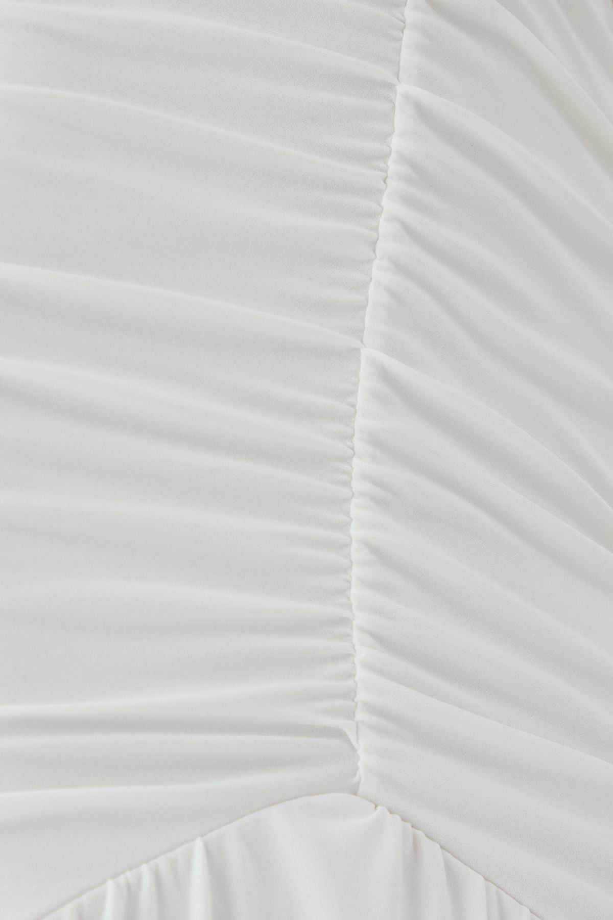 MissPap Halter Neck Plunge Ruched High Split Maxi Dress White image 5