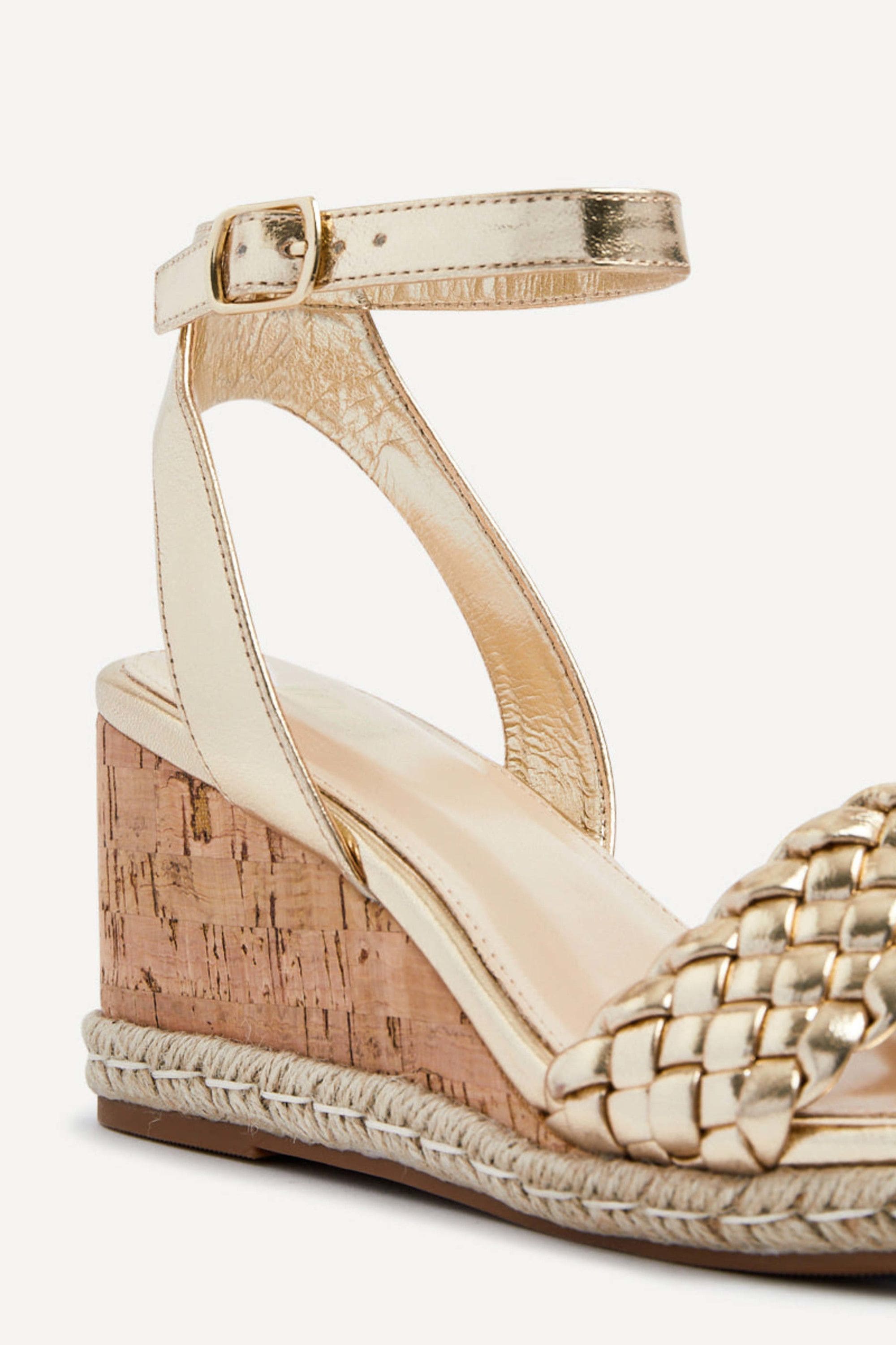Linzi Regan Gold Faux Leather Wedge Sandals image 4