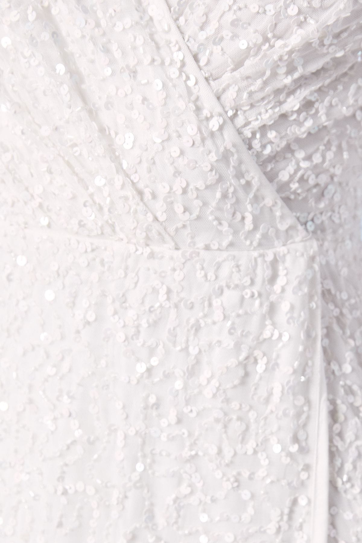 Coast Wrap Bodice Long Sleeve Sequin Wedding Dress Ivory image 5