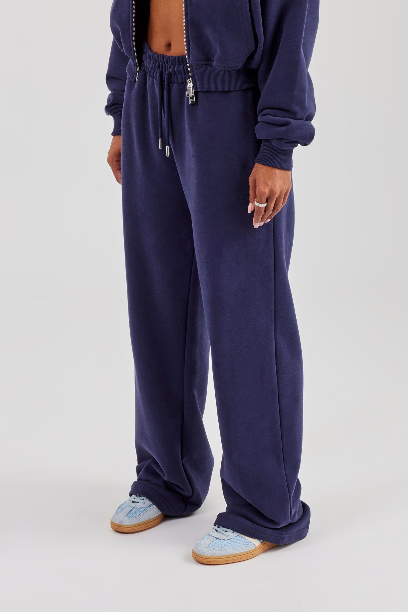 Cernucci Wide Leg Jogger - Navy image 1