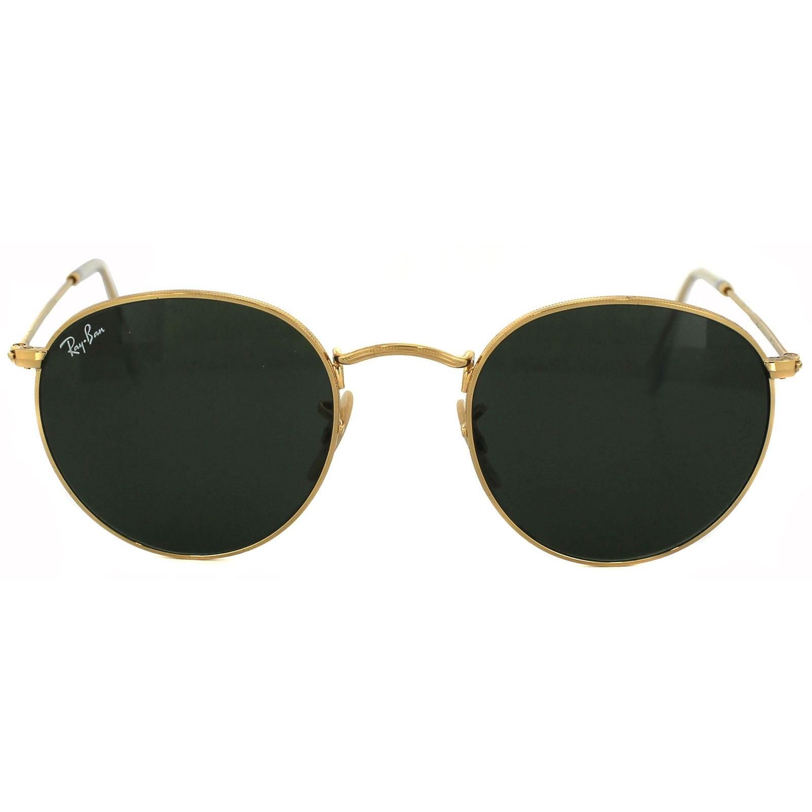 Ray-Ban Round Gold Green Sunglasses