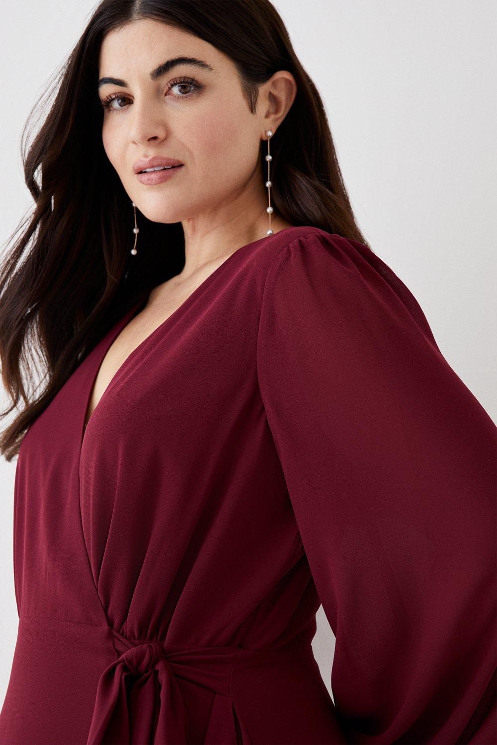Coast Plus Size Hem Sweep Maxi Wrap Dress Aubergine image 2