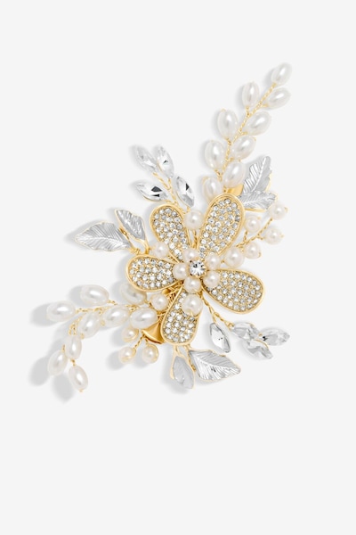 Jon Richard Gold Plated Floral And Pearl Hair Slide
