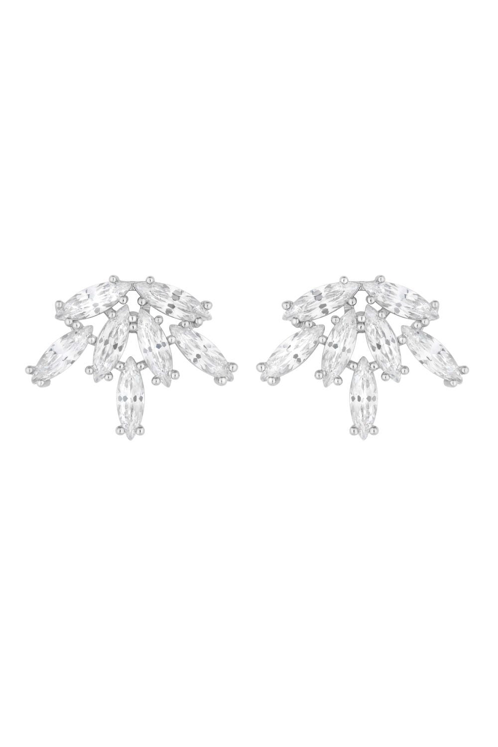 Jon Richard Rhodium Plated Cubic Zirconia Starburst Earrings image 1