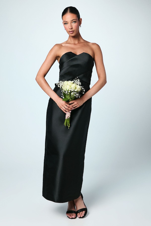 Coast Bandeau Twill Bow Back Bridesmaid Dress Black