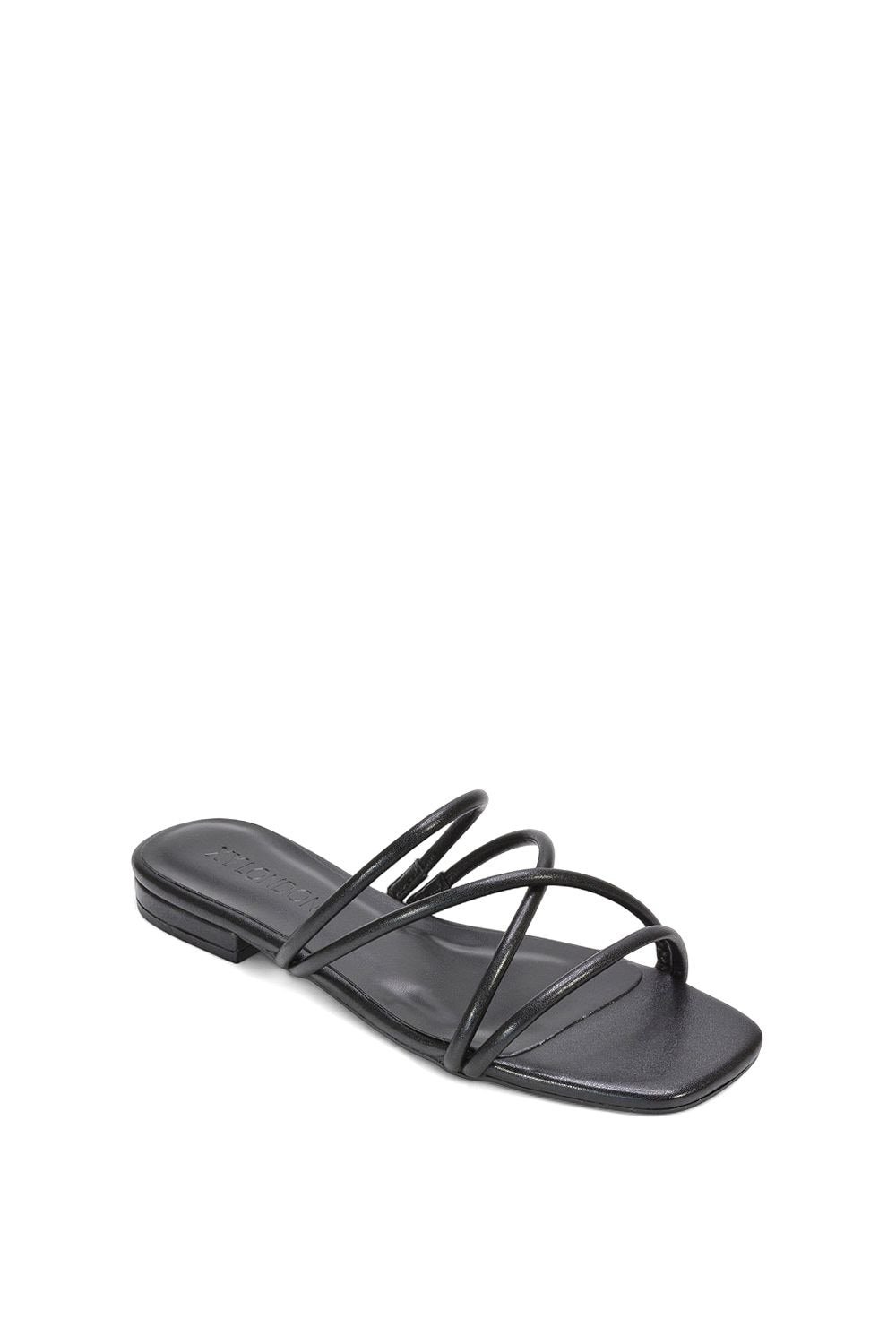 XY London 'Suzzie' Strappy Flat Slip On Square Toe Slider Mule Sandals image 2