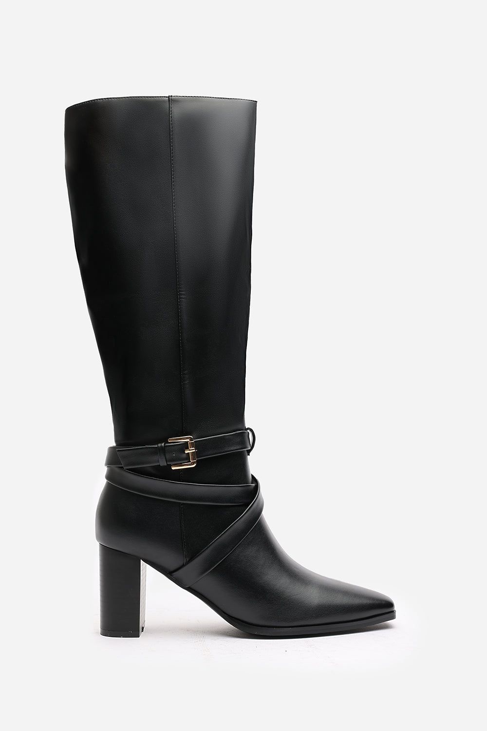 Where's That From 'Tamsin' Knee High Boots With Wrap Buckle Strap image 2