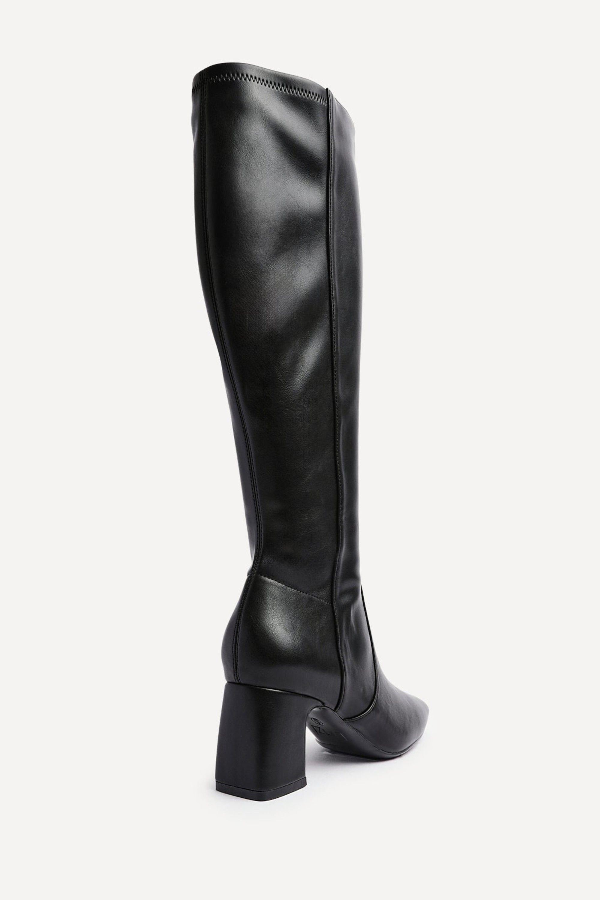 Linzi Slate Black Faux Leather Knee High Boot image 5