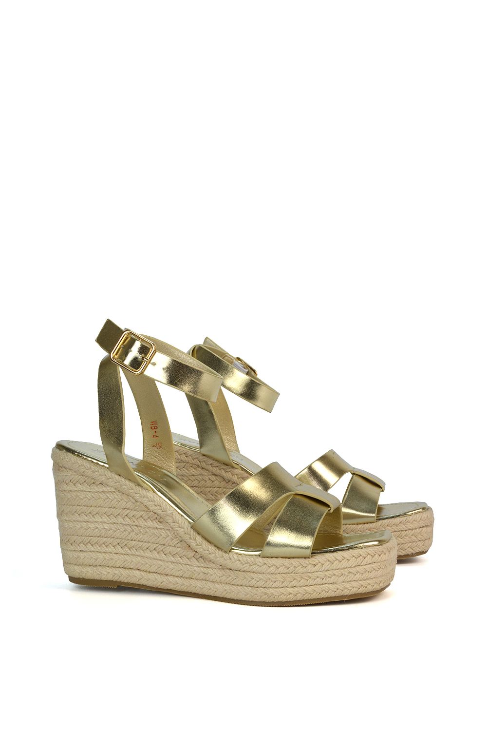 XY London 'Kala' Espadrille Strappy Platform Wedge Heel Sandals With Ankle Strap image 5