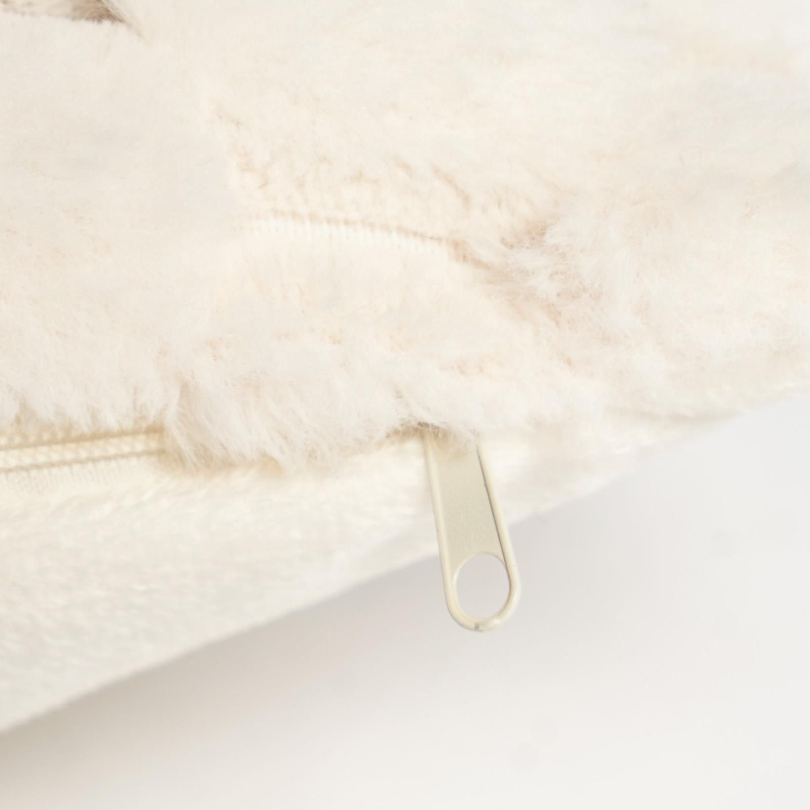OHS 2 x Faux Fur Thick Rib Filled Cushion Covers image 6