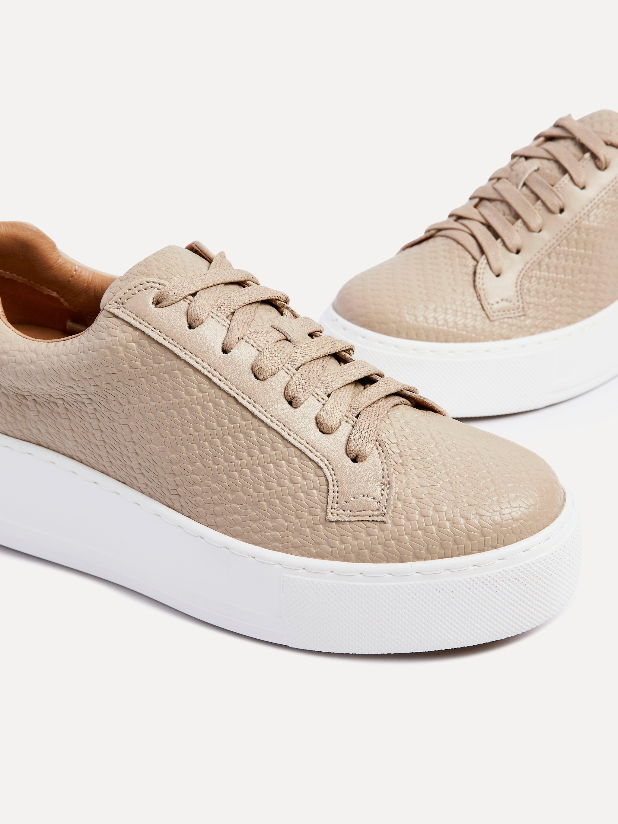 Linzi Twyla Mocha Faux Leather Platform Trainer image 5