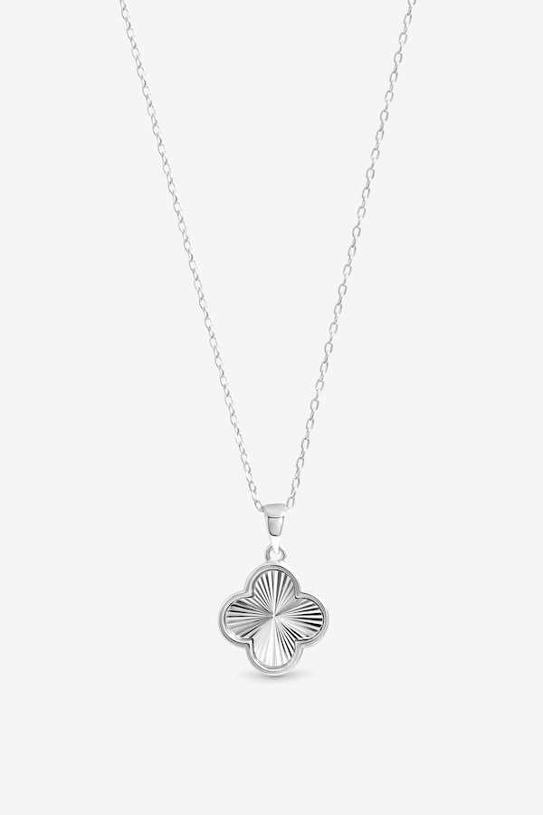 Simply Silver Sterling Silver 925 Polished Ridged Clover Pendant