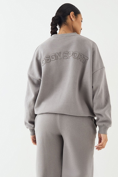 DSGN Studio DSGN Studio Self Fabric Applique Oversized Sweatshirt Charcoal